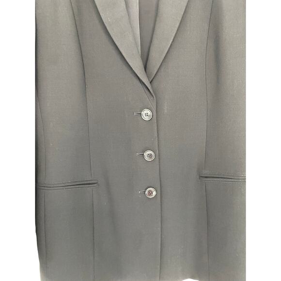 Armani Collezioni Blazer Women's Black Career Office Preppy Academia Wool Size 4 - Picture 2 of 10